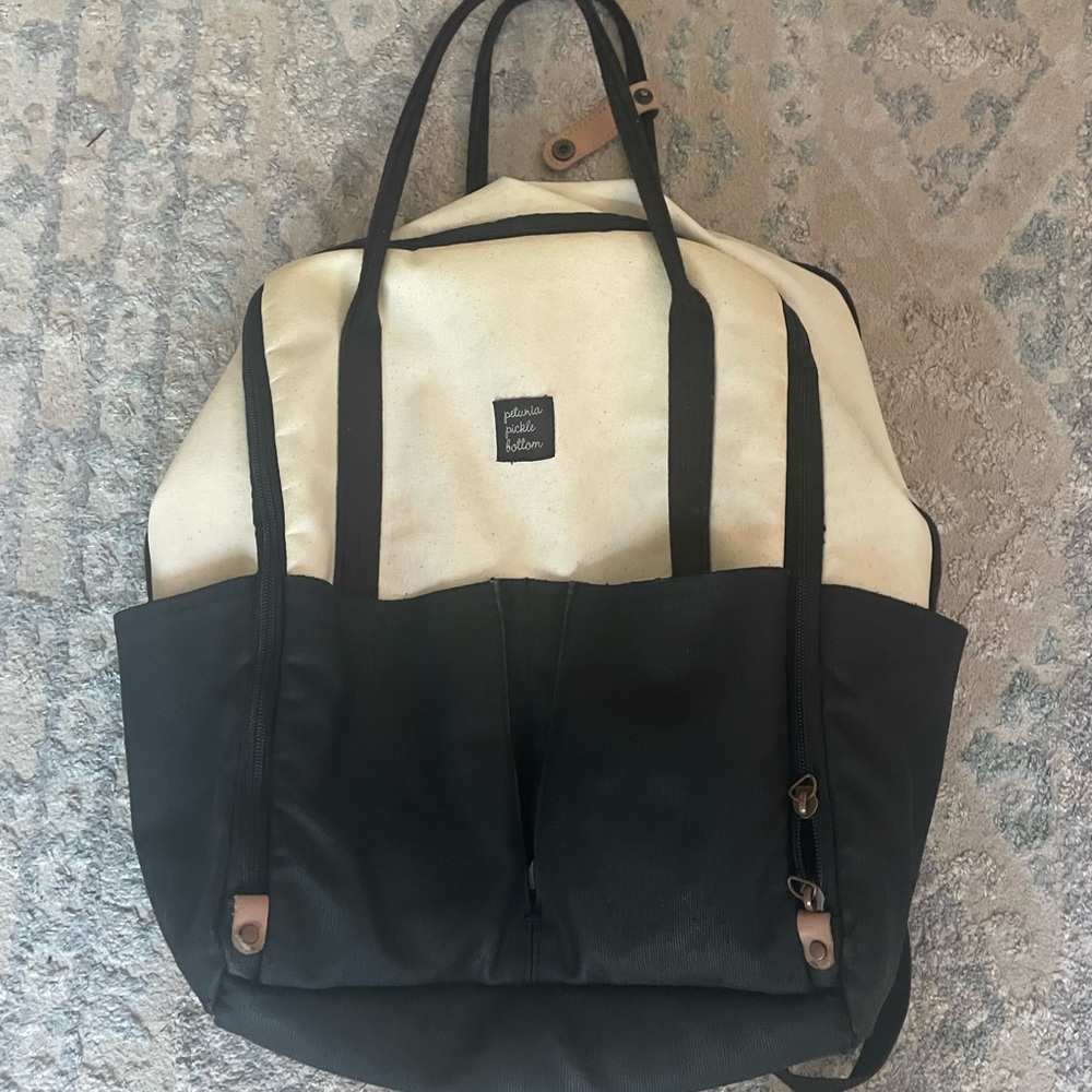 Petunia Pickle Bottom Black and Cream Kids Diaper Bag